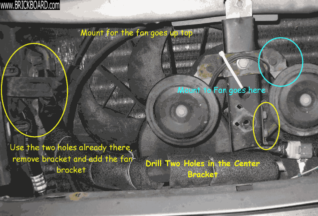 Volvo 200 -- Bosch Aux Fan Mounting